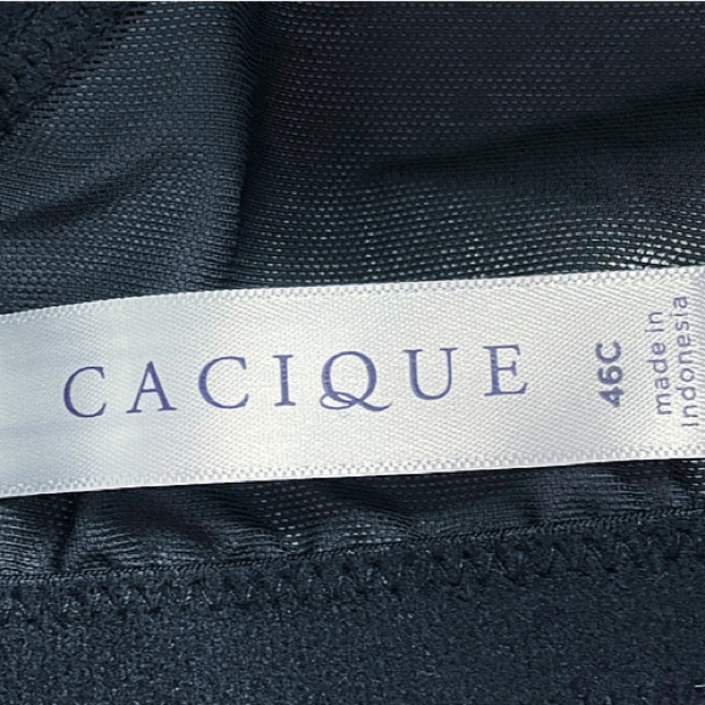 Cacique Seriously Sexy Boost Balconette Bra Black Lace 46C NWT - Picture 6 of 8